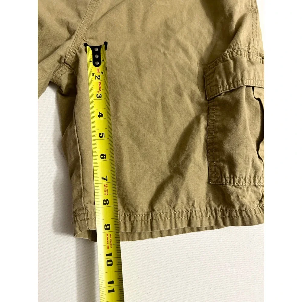 The Childrens Place Boys Khaki Cargo Shorts Size 18 Husky Ripstop Tan Elastic